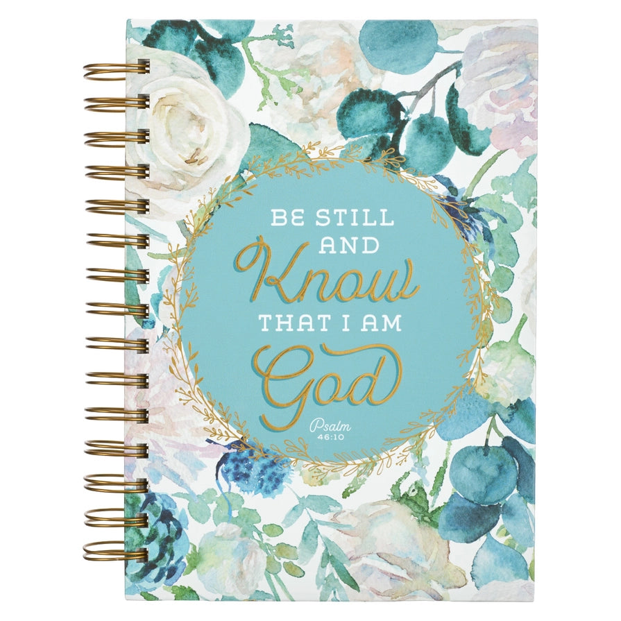 Teal Floral Be Still Ps. 46:10 Spiral Journal