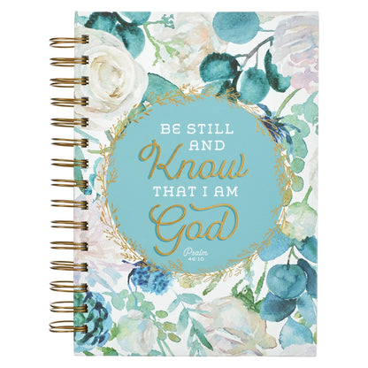 Teal Floral Be Still Ps. 46:10 Spiral Journal