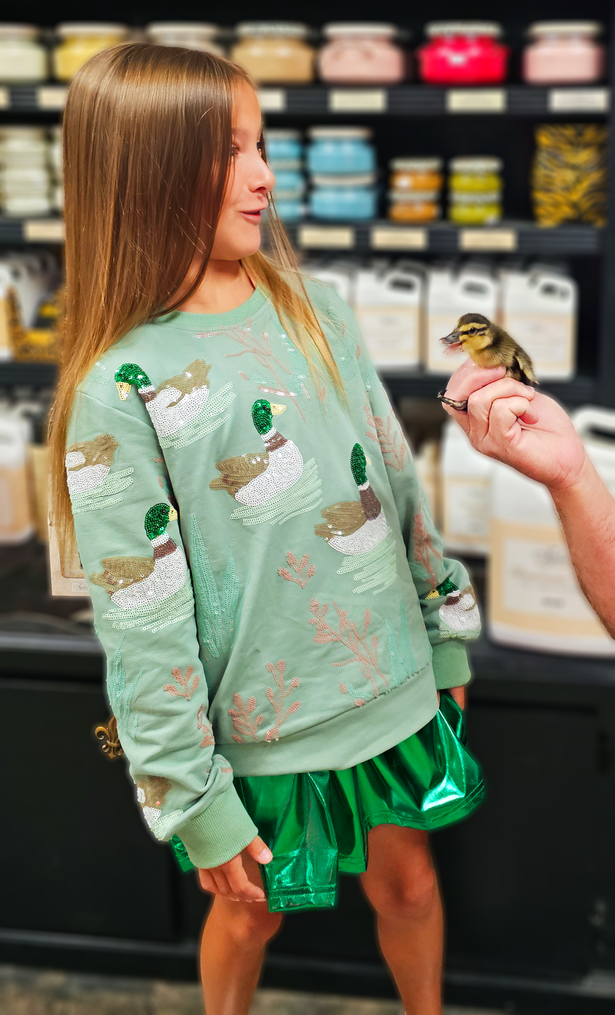 Kids' Marsh Mallard Sequin Sweatshirt