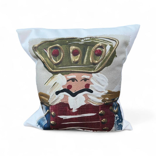 Green Hat Nutcracker Square Pillow