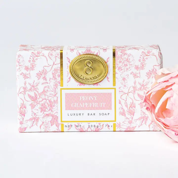 Peony Grapefruit Wrapped Bar Soap