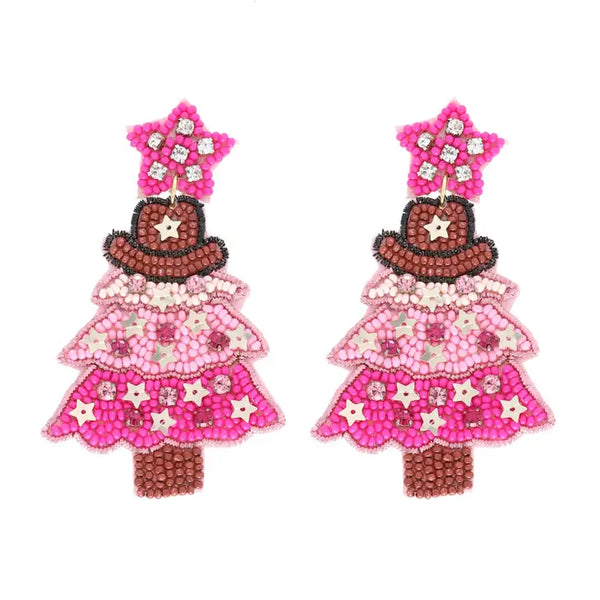 Deck The Halls Howdy Style Beaded Earrings