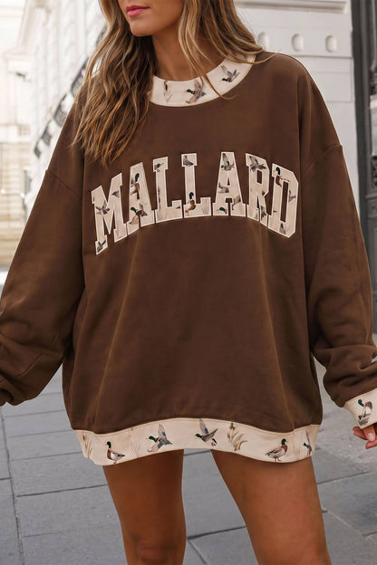 Brown Mallard Duck Mockneck Sweatshirt