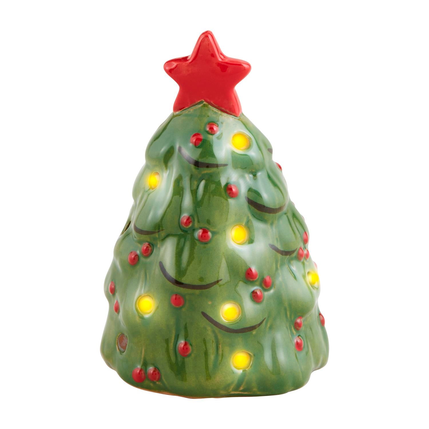 Mud Pie Green & Red Tree Light-Up Sitter