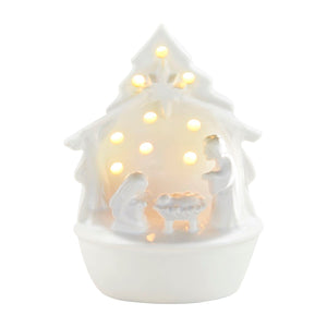 Mud Pie Nativity Tree Light-Up Sitter