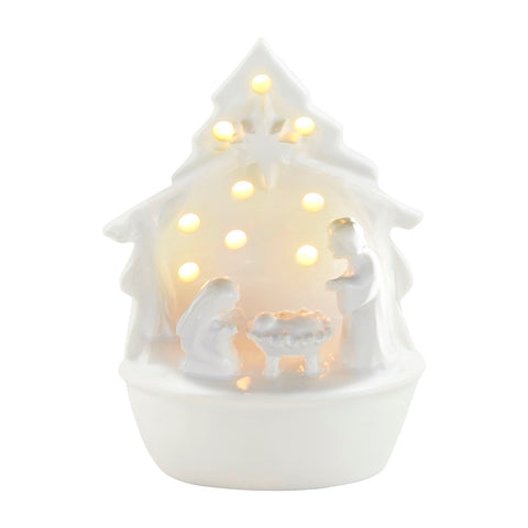 Mud Pie Nativity Tree Light-Up Sitter