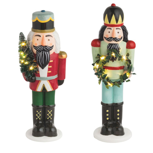 Mud Pie Ceramic Nutcracker Light-Up Sitters