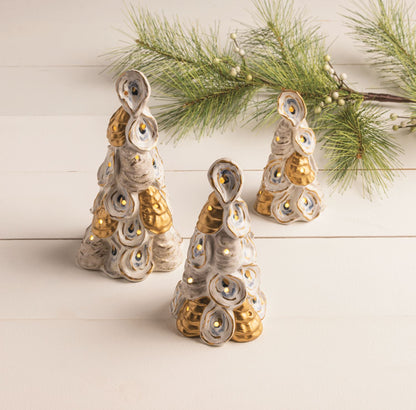 Mud Pie Ceramic Oyster Light-Up Trees