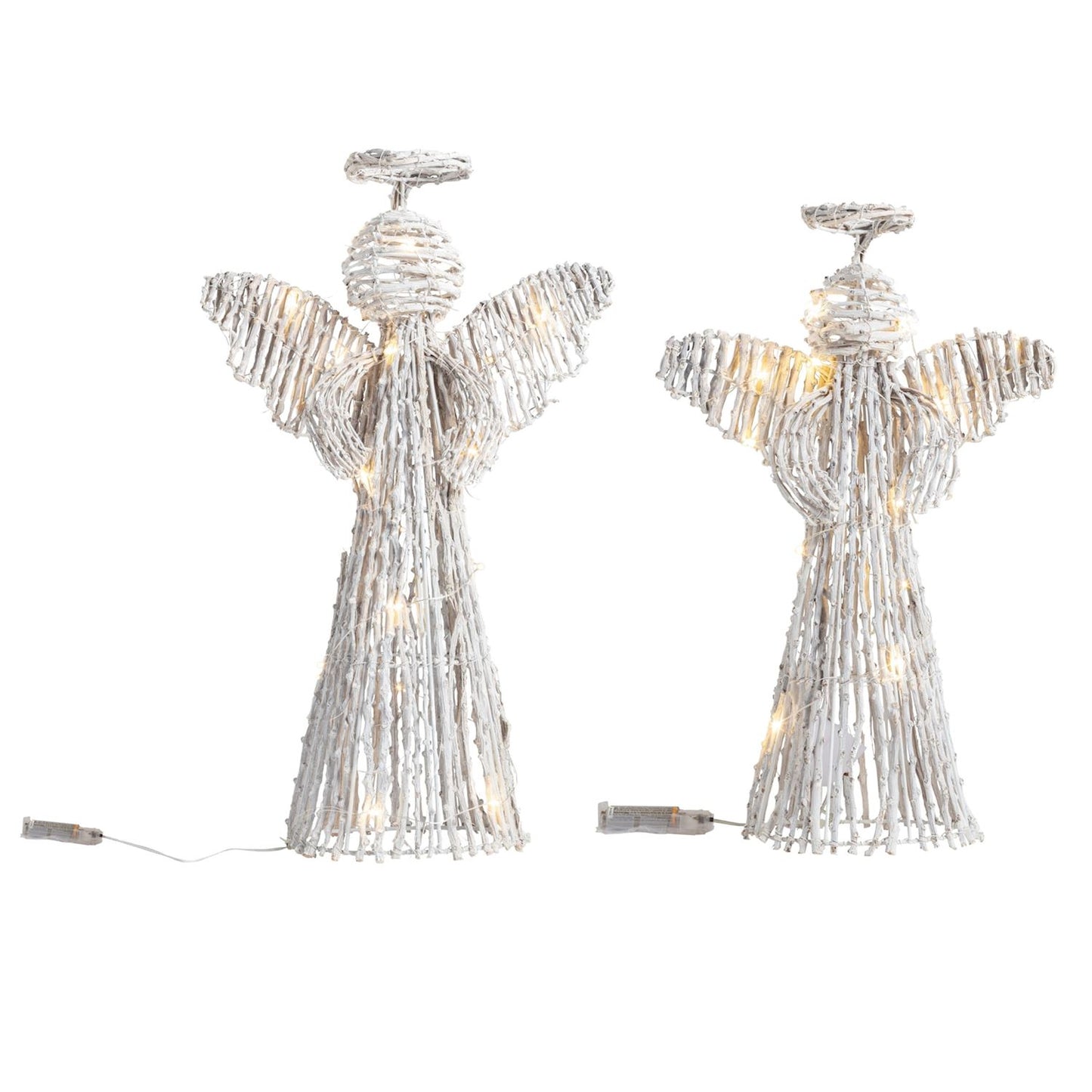 Mud Pie Light-Up Rattan Angel