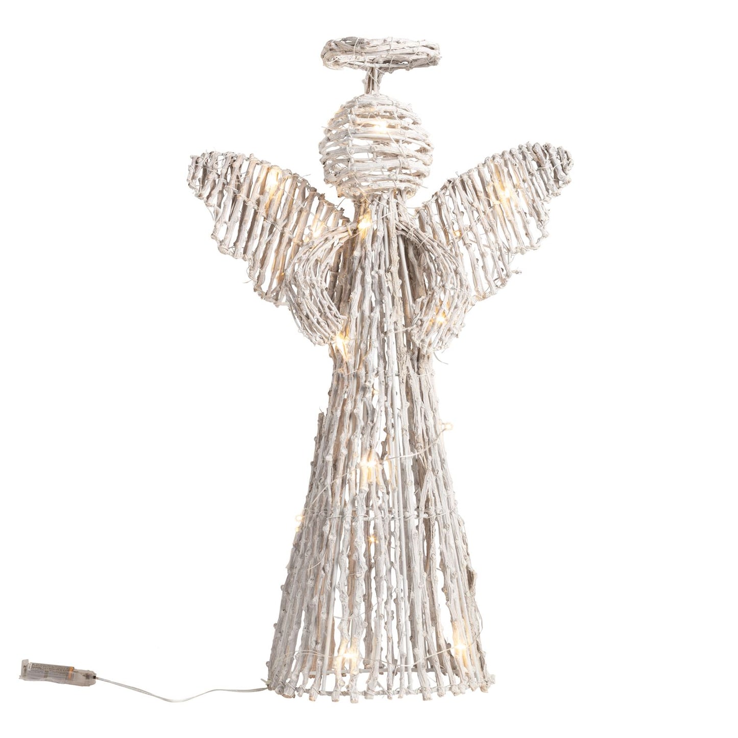 Mud Pie Light-Up Rattan Angel