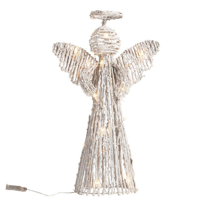 Mud Pie Light-Up Rattan Angel
