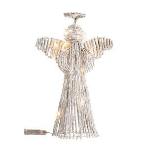 Mud Pie Light-Up Rattan Angel