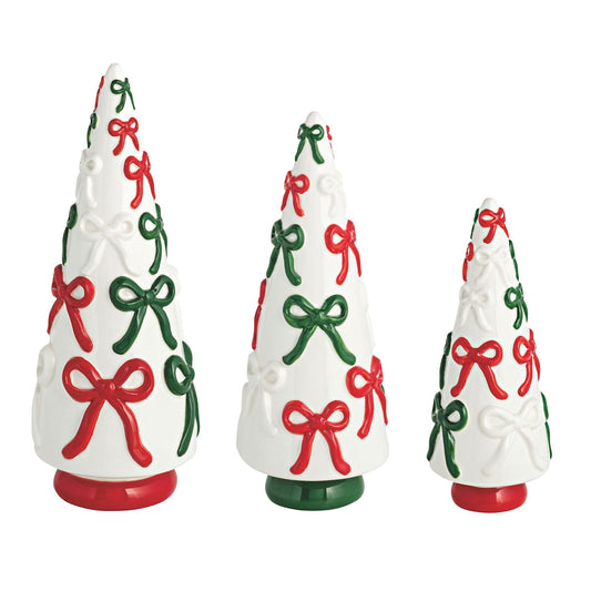 Mud Pie Ceramic Bow Christmas Trees
