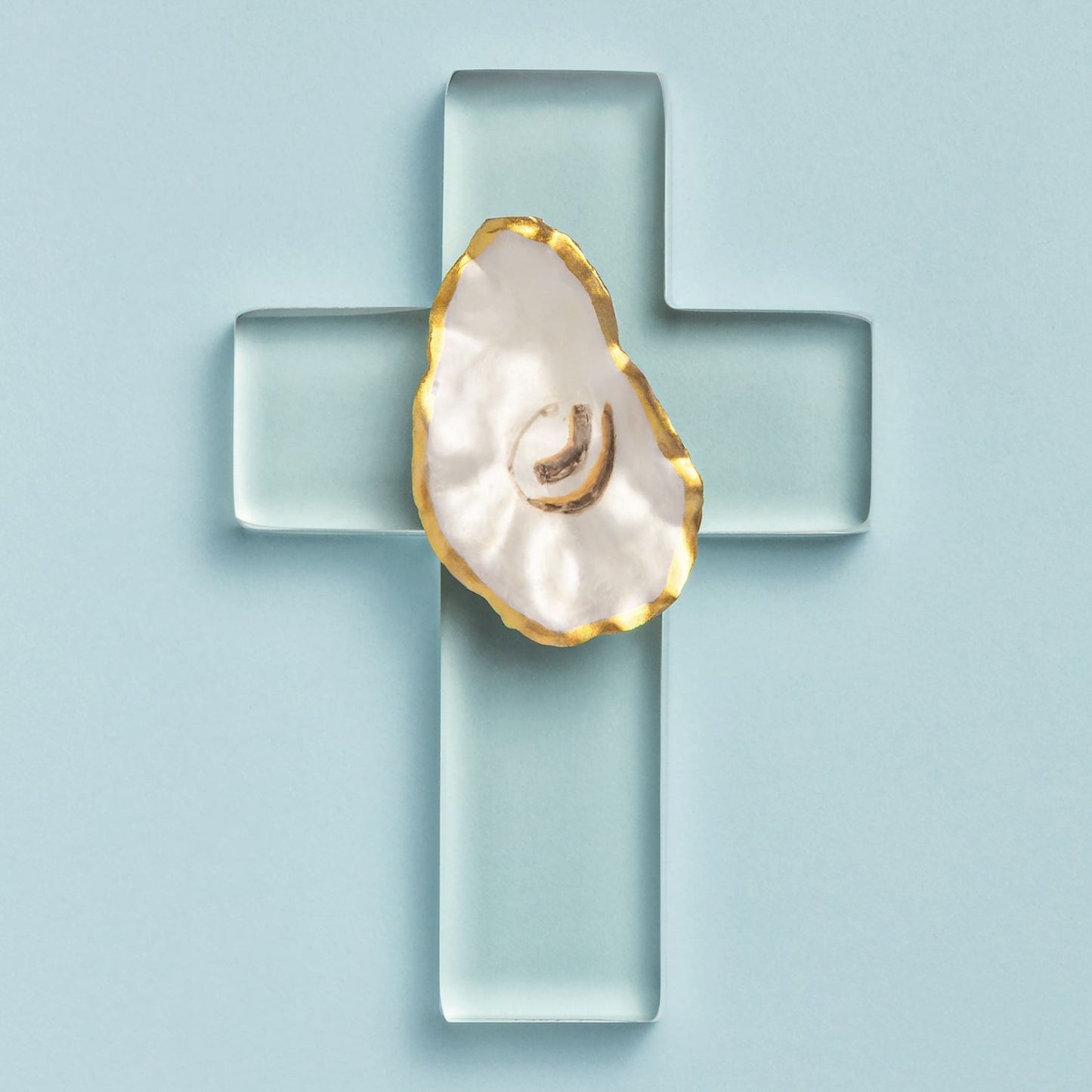 Mud Pie Oyster Shell Cross