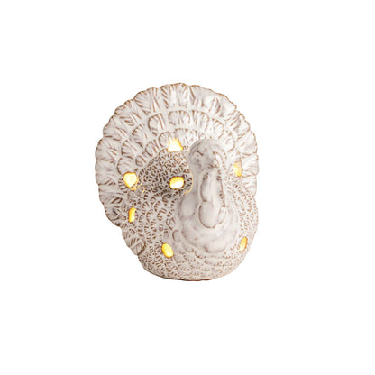 Mud Pie White Turkey Light-Up Sitter
