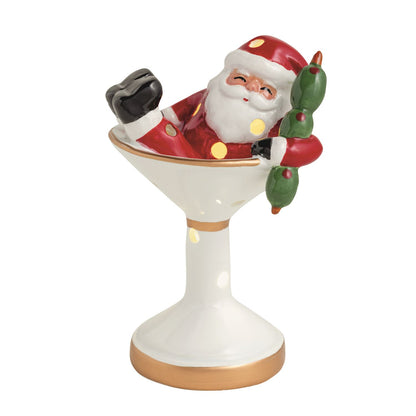 Mud Pie Santa Martini Light-Up Sitter