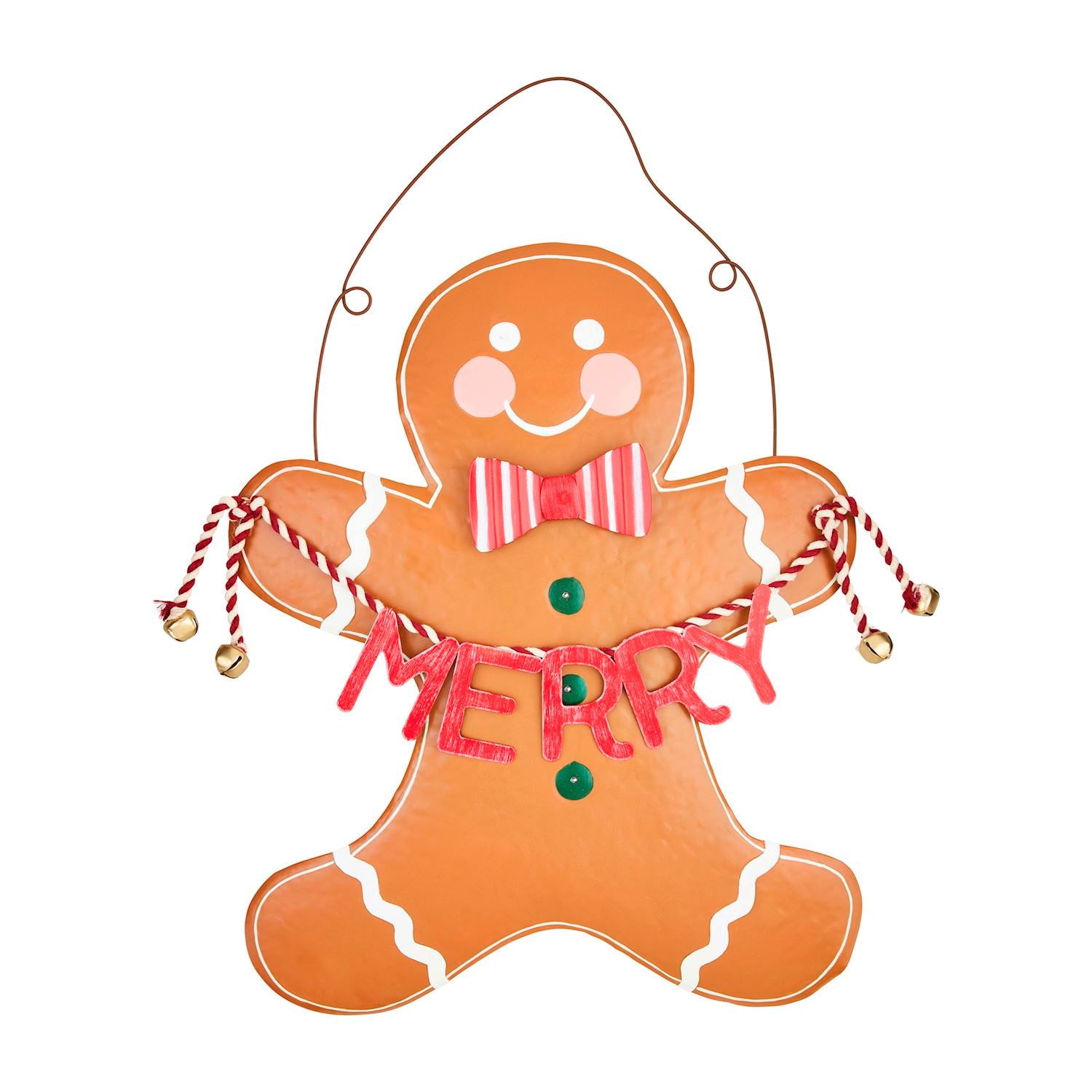 Mud Pie Gingerbread Man Light-Up Door Hanger