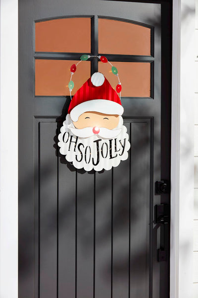 Mud Pie Santa Light-Up Door Hanger