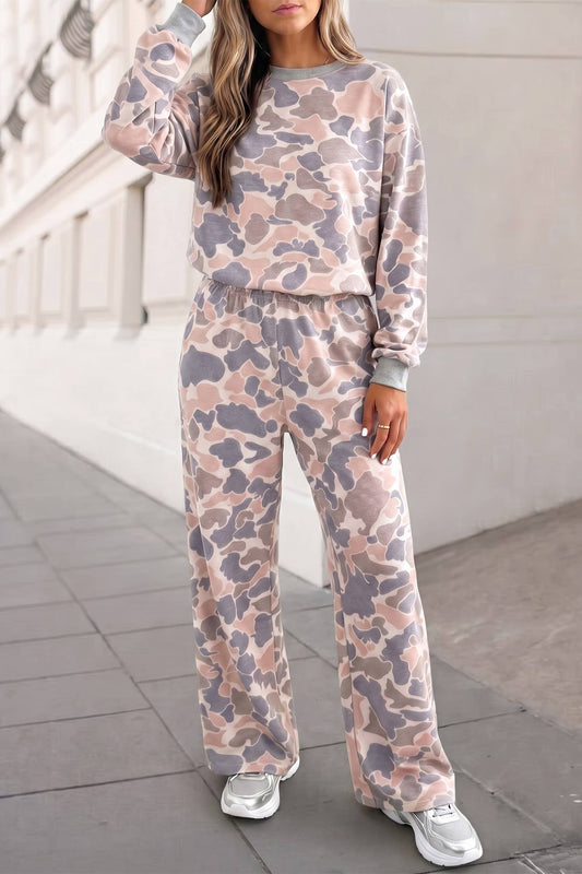 Camo Long Sleeve Pants Set