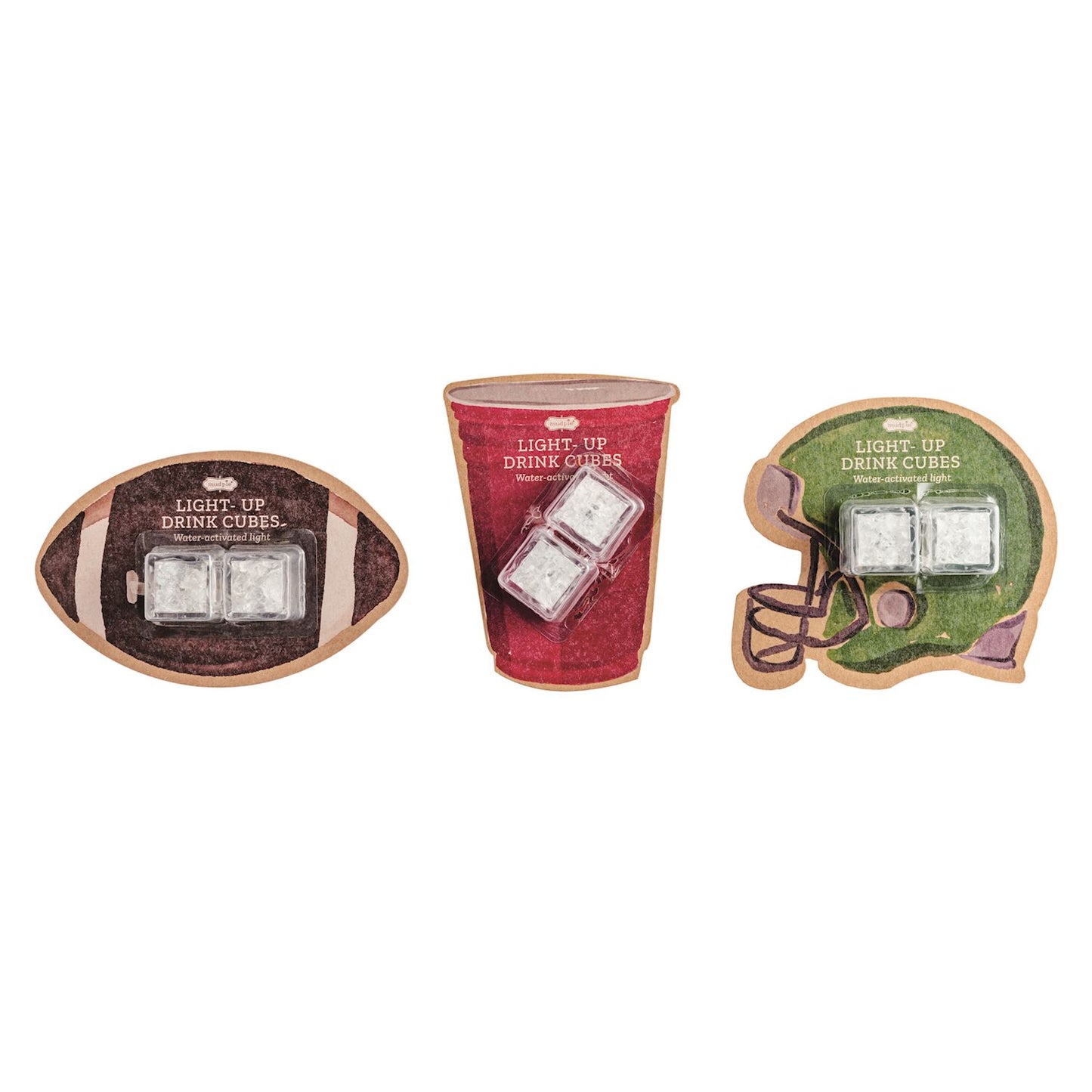 Mud Pie Tailgate Light-Up Drink Cube Set
