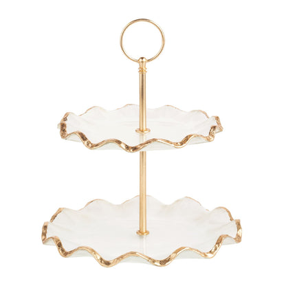 Mud Pie Gold Edge Tiered Server
