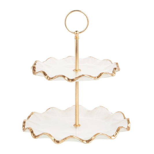 Mud Pie Gold Edge Tiered Server