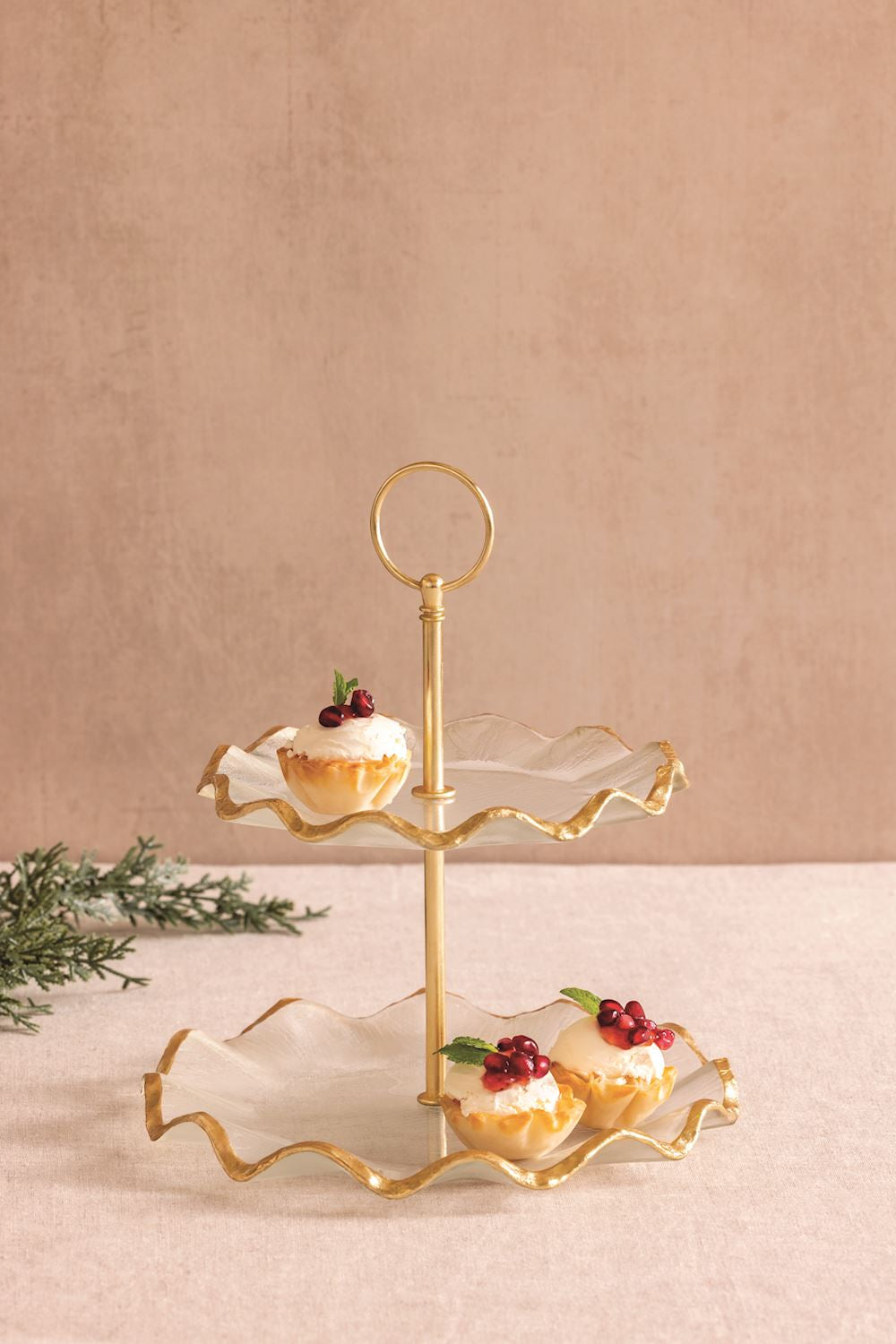 Mud Pie Gold Edge Tiered Server