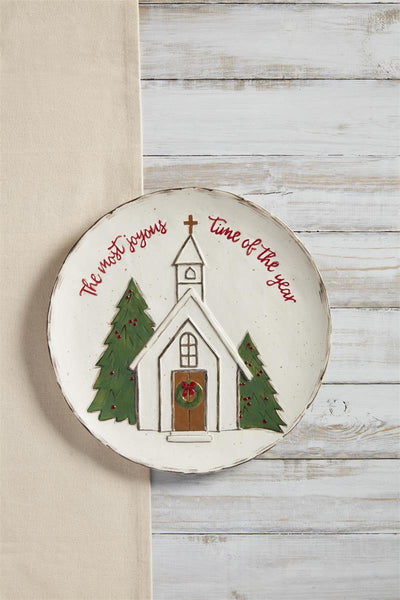 Mud Pie Christmas Church Platter