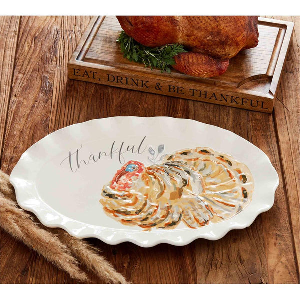 Mud Pie Thankful Turkey Platter