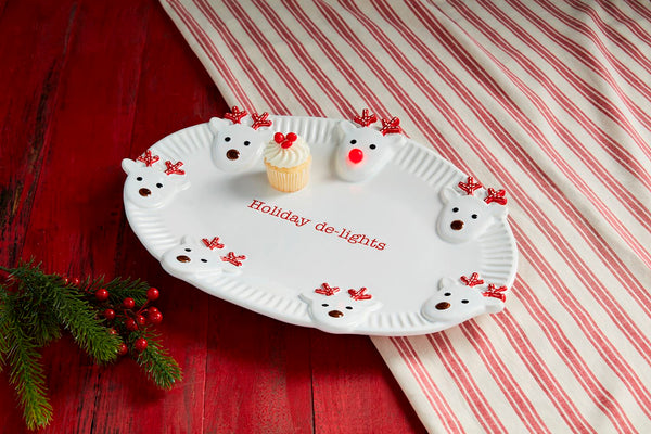 Mud Pie Light-Up Reindeer Platter