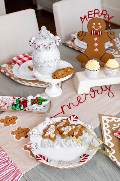 Mud Pie Merry Cookie Platter & Tong Set