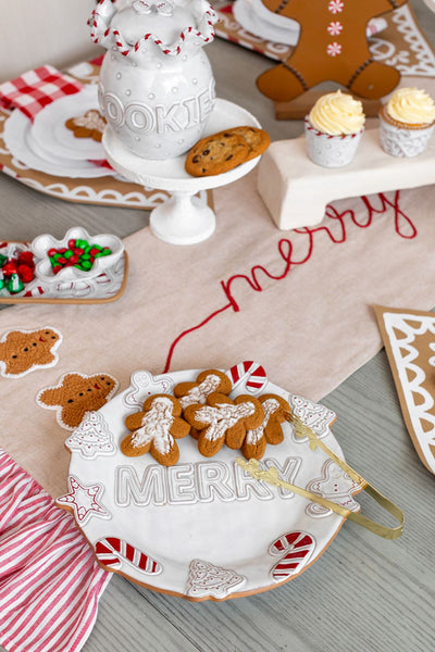 Mud Pie Merry Cookie Platter & Tong Set