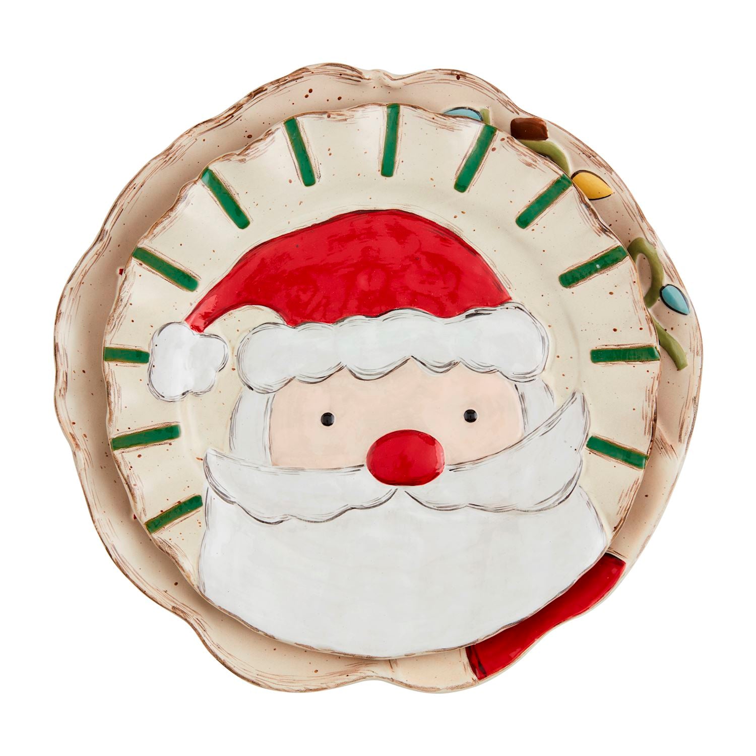 Mud Pie Santa & Reindeer Platter Set