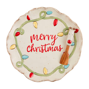 Mud Pie Christmas Lights Platter Set