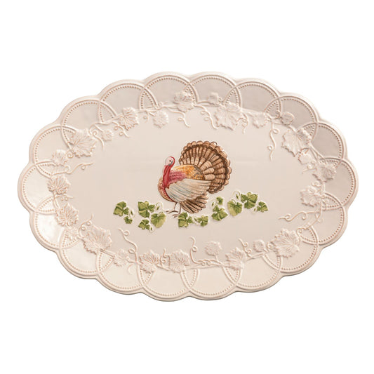 Mud Pie Stoneware Turkey Platter