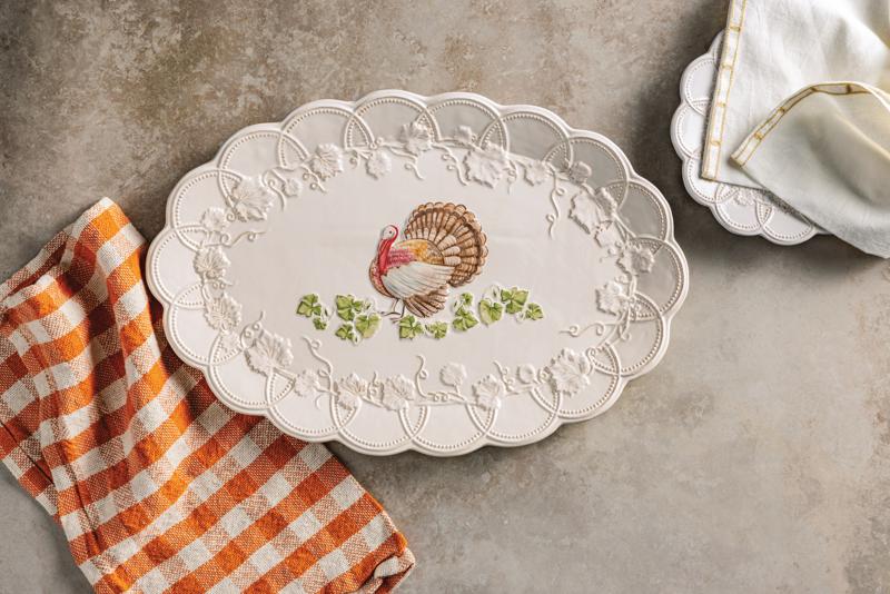 Mud Pie Stoneware Turkey Platter