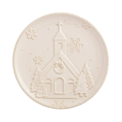 Mud Pie White Christmas Church Plate