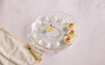 Mud Pie Gold Edge Deviled Egg Tray Set