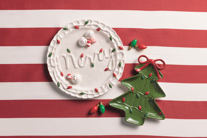 Mud Pie Merry & Tree Platter Set
