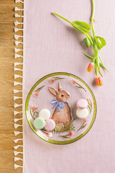 Mud Pie Bunny Glass Platter