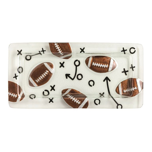 Mud Pie Football Glass Tray