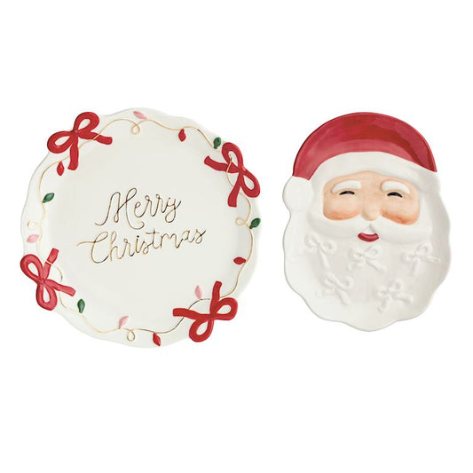 Mud Pie Santa Bow Platters