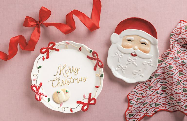 Mud Pie Santa Bow Platters