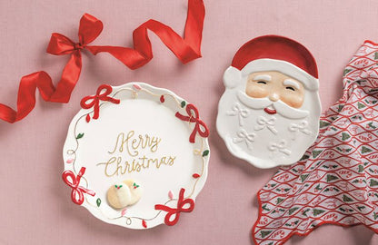 Mud Pie Santa Bow Platters