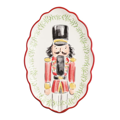 Mud Pie Red Edge Nutcracker Platter
