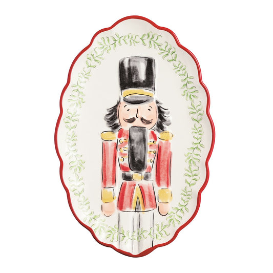 Mud Pie Red Edge Nutcracker Platter