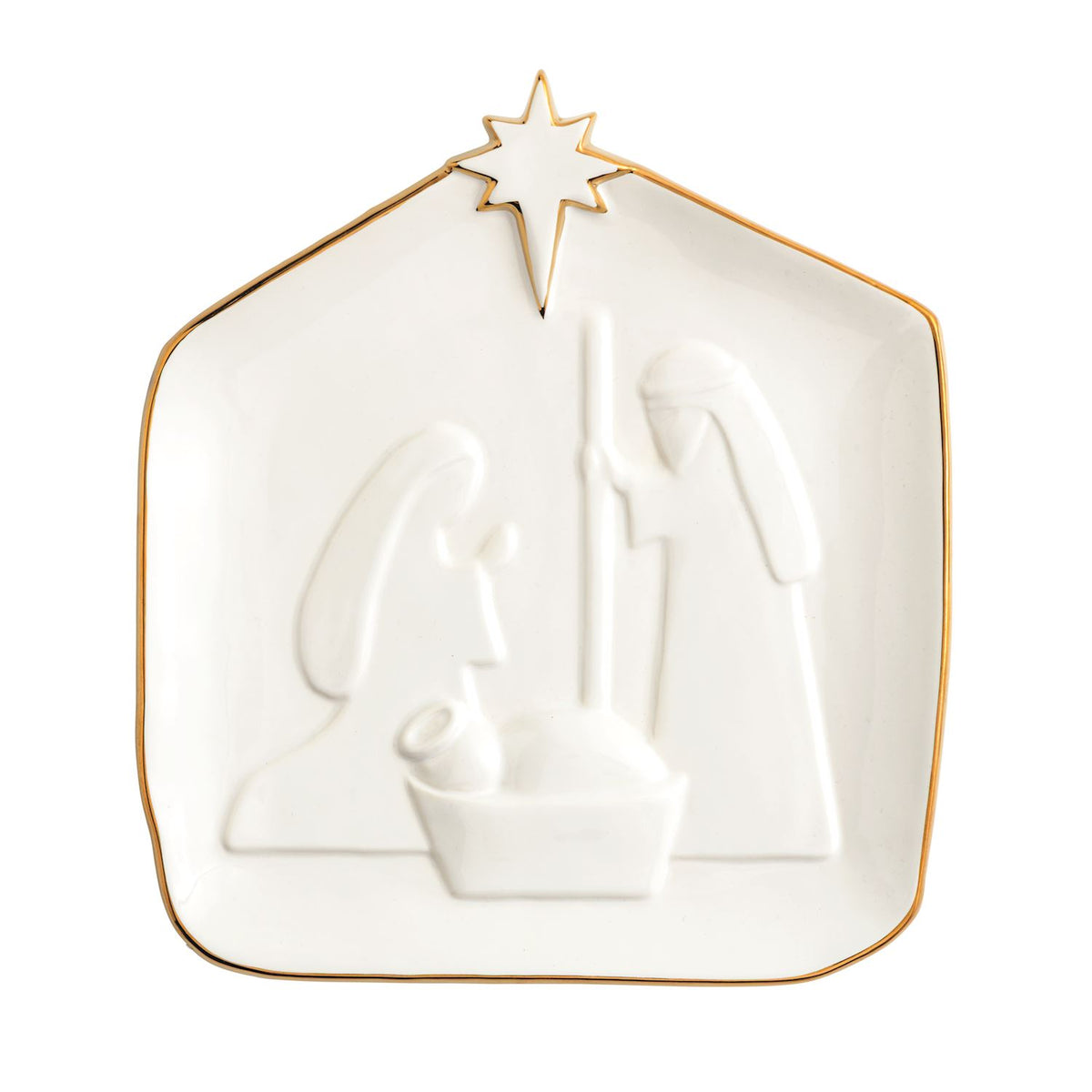 Mud Pie Gold Edge Nativity Platter