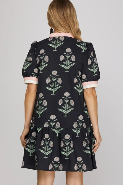 Evening Bloom Ruffle Dress