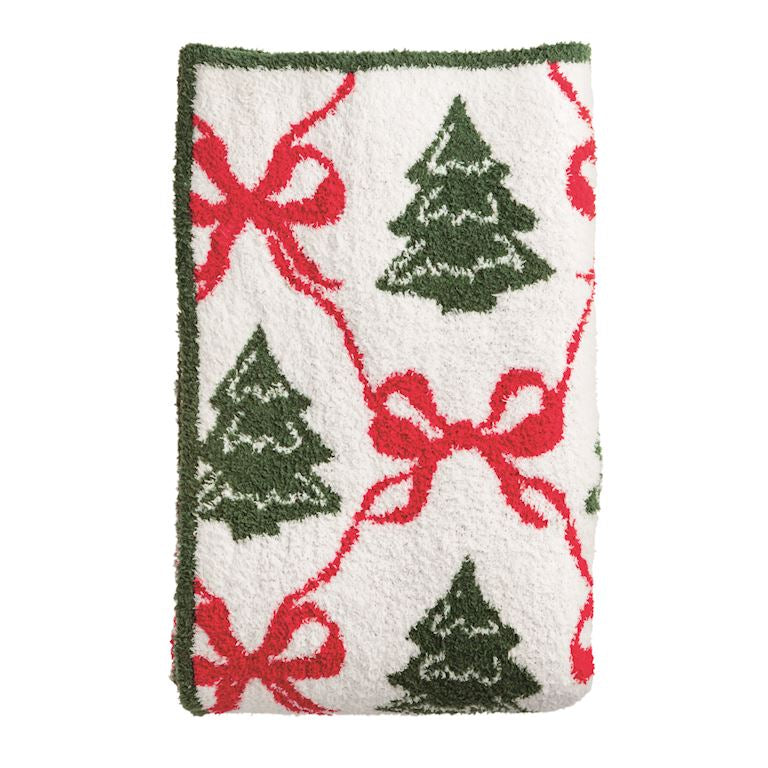 Mud Pie Christmas Tree Chenille Blanket
