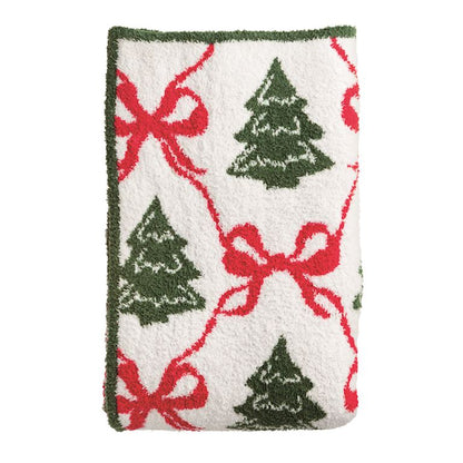 Mud Pie Christmas Tree Chenille Blanket